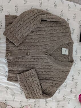 Abercrombie & Fitch Cable Knit Brown Sweater Button Down